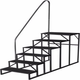 RV Stairs 6 Step Ladder,RV Steps Anti-Slip,Hot Tub Steps With Handrail,660 Lbs RV Ladder For 5th Wheel RV,Mobile Home Stairs