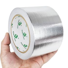 Adhesive Aluminum Foil Heat Shield Tape Barrier 3in x 66ft, Fiberglass Thermal Insulation Reflective Material High Temp Protection