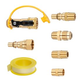 RV Propane Quick Connect Fitting Adapter Valve, 7 Pieces