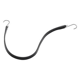 10 Piece Flat Bungee Cord, 20 mm Heavy Duty Bungee Straps with Steel S-Hooks, 24" Elastic Bungee Rope for Cargo, Tarps, Trucks and Tent, Black
