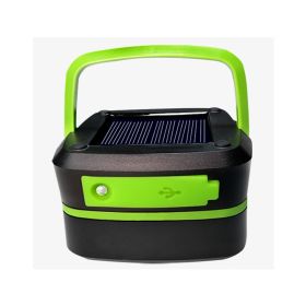 lightSolar Camping Lantern, Rechargeable, Foldable, Waterproof, 3 Mode LED Power Bank (Option: green)
