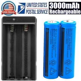 Li-ion Battery&Charger 3000mAh 3.7V Rechargeable Batteries US Plug For Torch Flashlight Free Shipping Via DHL-Ground, Cannot Be Shipped Via USPS With (Option: 2pcs charger)